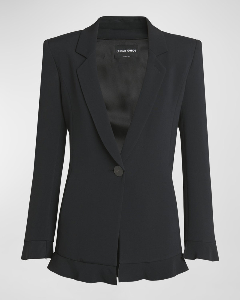 Cady Blazer Jacket with Ruffle Underlay - 1