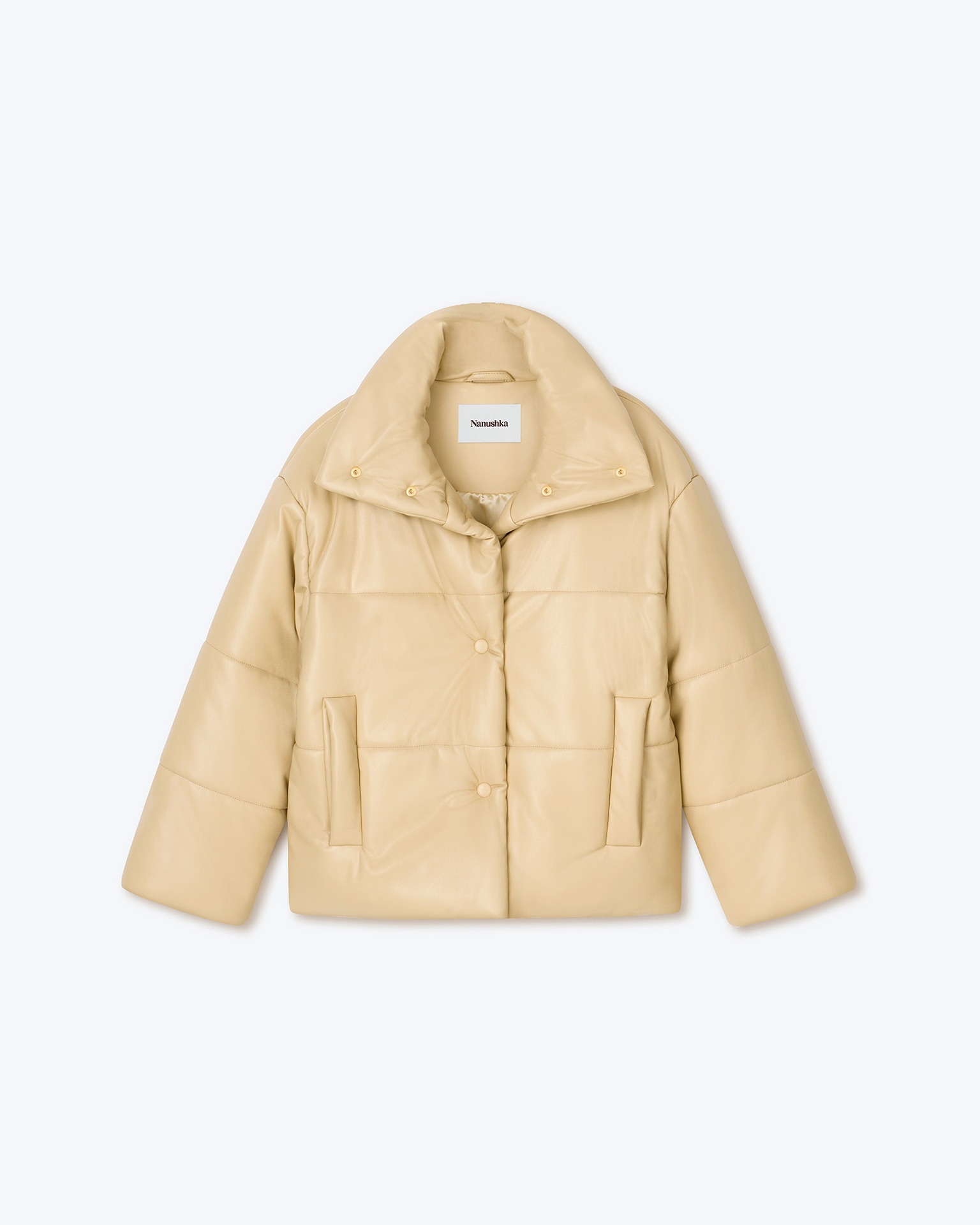 HIDE - OKOBOR™ alt-leather puffer jacket - Almond - 1