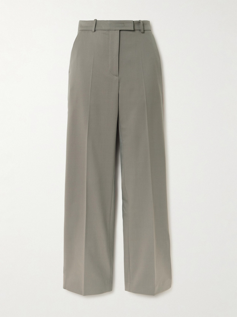 Lenora Pleated Twill Straight-leg Pants 1