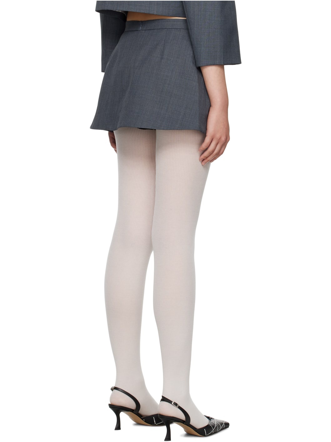 Gray Bow Miniskirt - 3