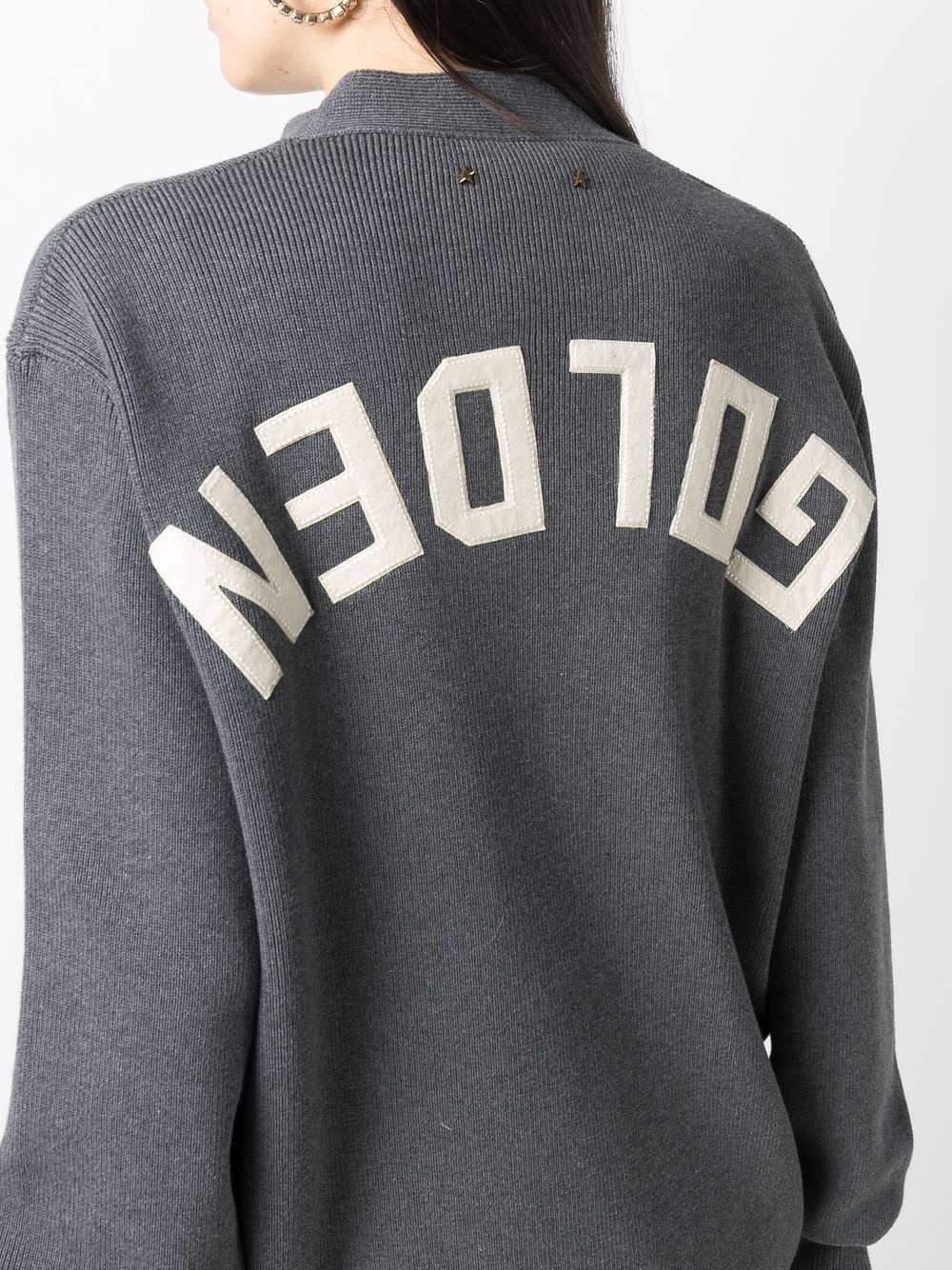 logo-print knitted cardigan - 5