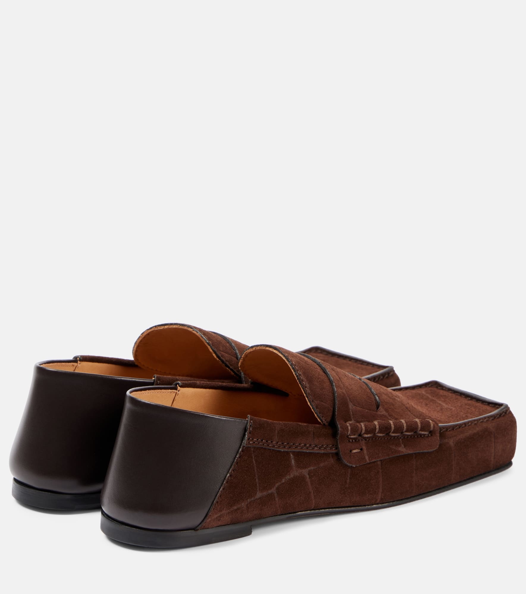 Carré leather penny loafers - 2