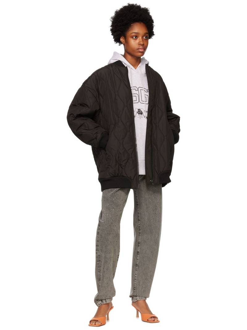 MSGM Black Quilted Jacket outlook