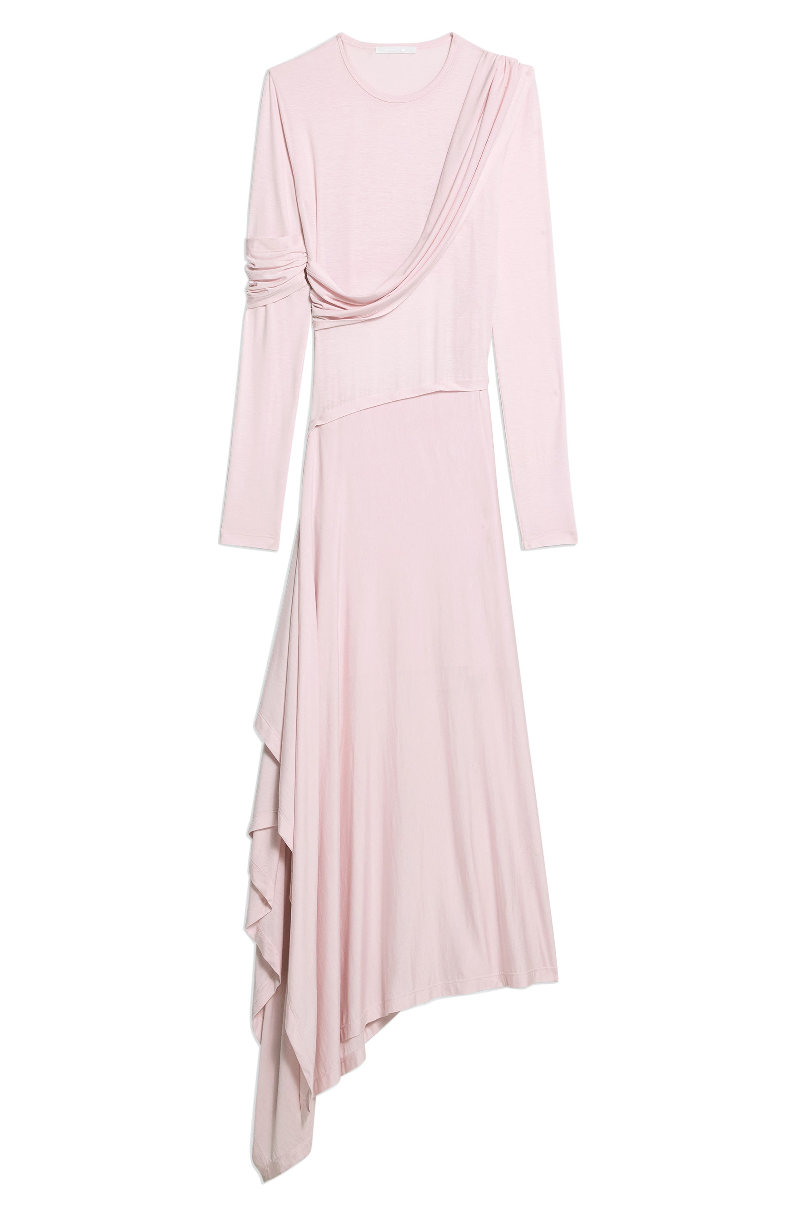 Helmut Lang Protection Draped Asymmetric Long Sleeve Dress in Dusty Pink at Nordstrom - 5