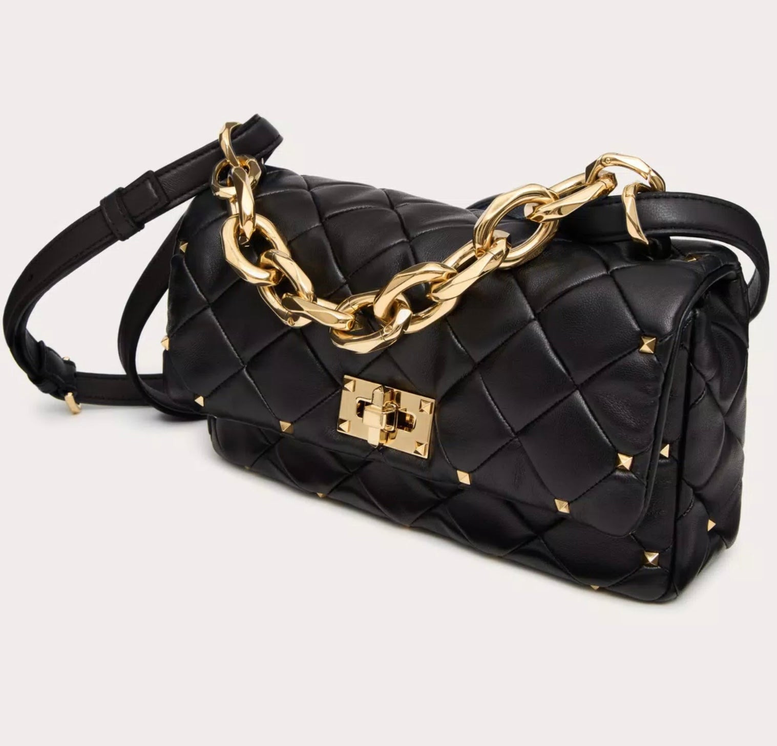 Valentino Garavani Rockstud Spike Bag In Nappa Patchwork - 5