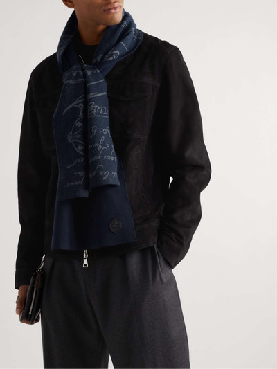 Berluti Scritto Wool-Blend Jacquard Scarf outlook