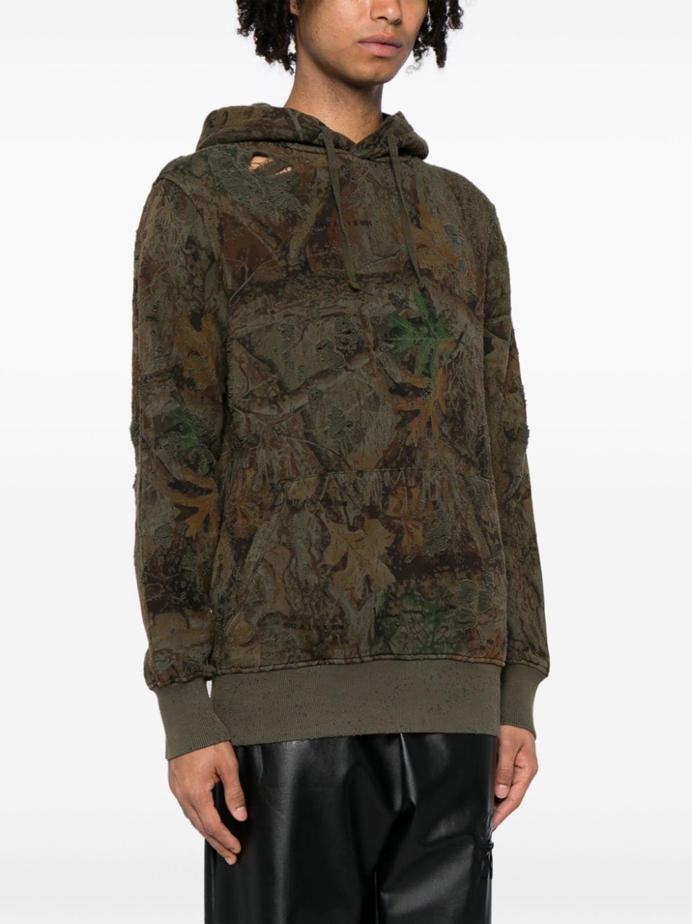 abstract-print cotton hoodie - 3
