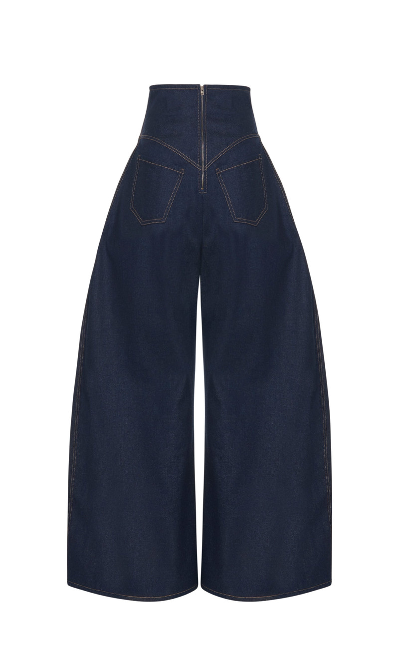 ROUNDED BACK TO FRONT JEANS INDIGO RINSE WASH 8