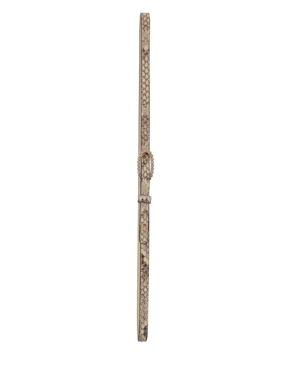 snakeskin-effect crystal-embellished belt - 3