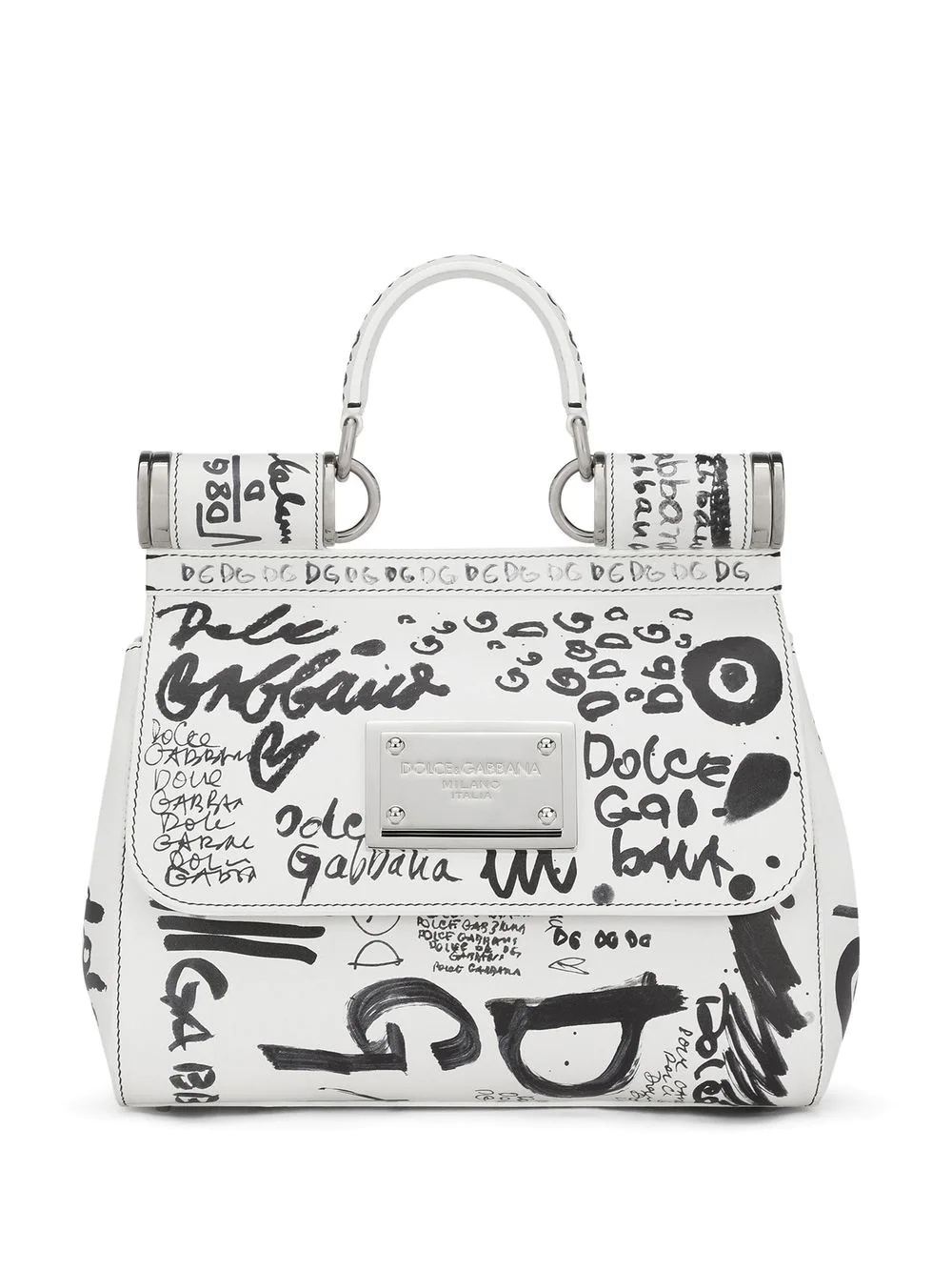 graffiti print tote bag - 1