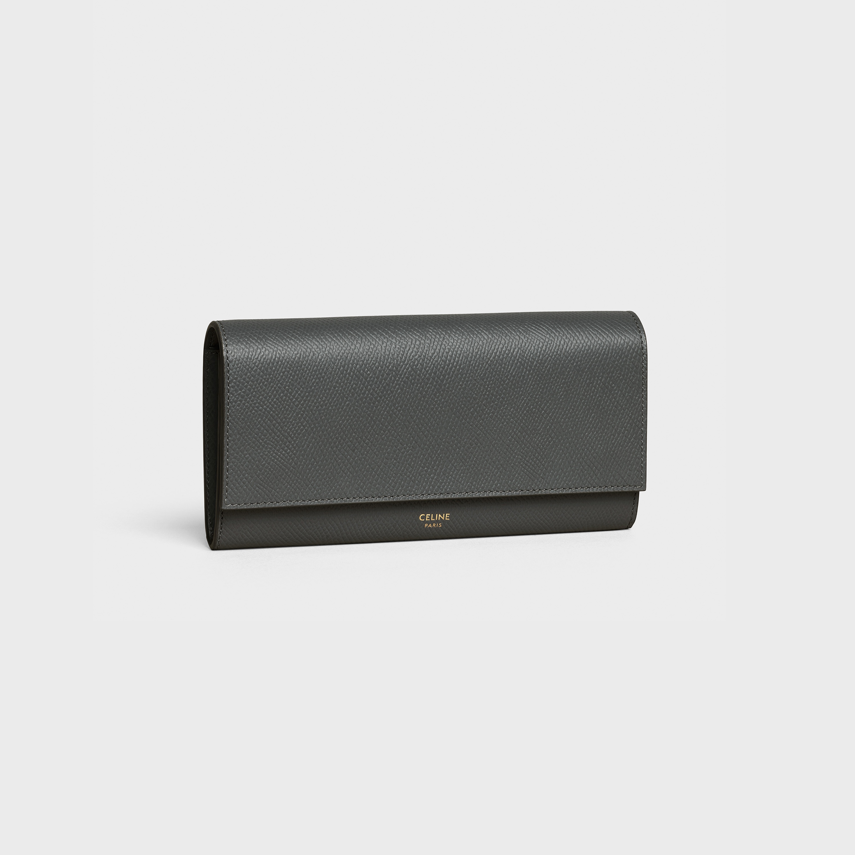 Large flap wallet in Grained calfskin - 2