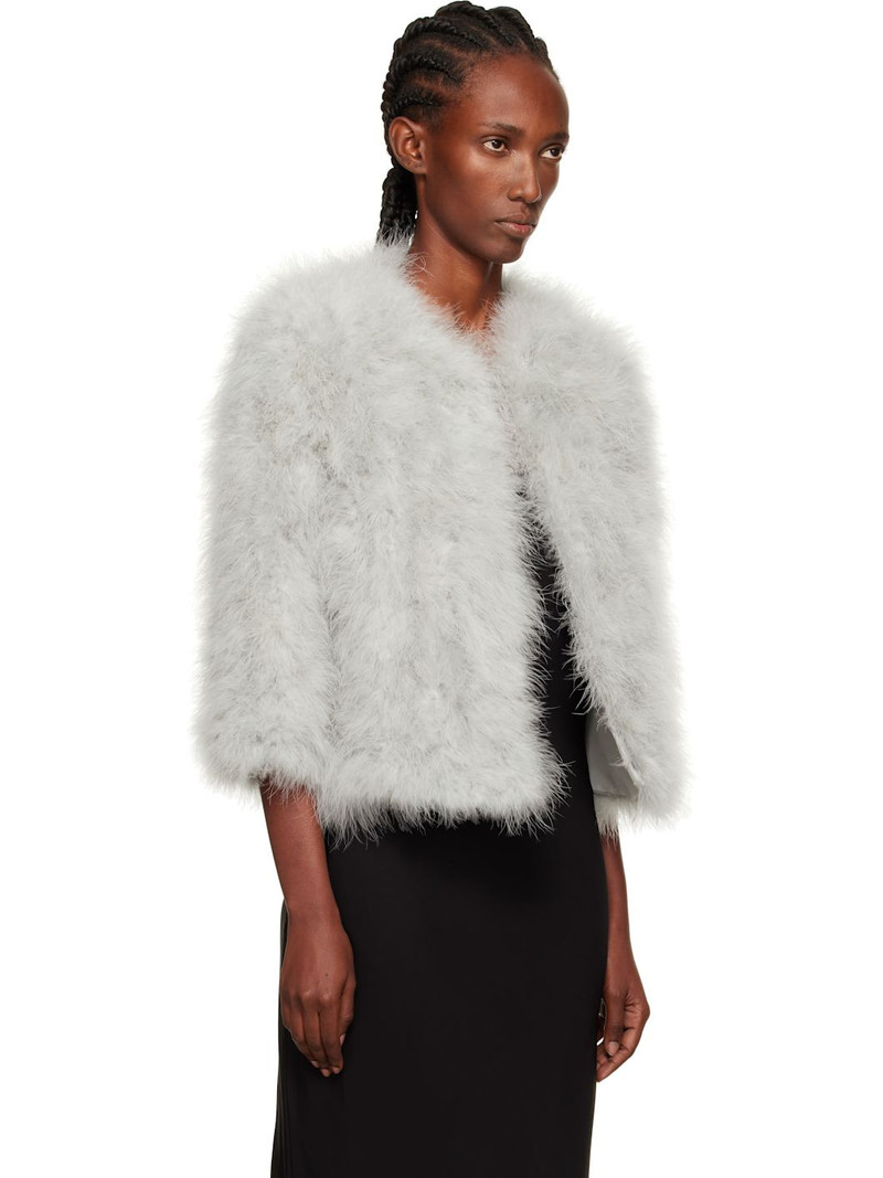 Blue Short Feather Jacket 2
