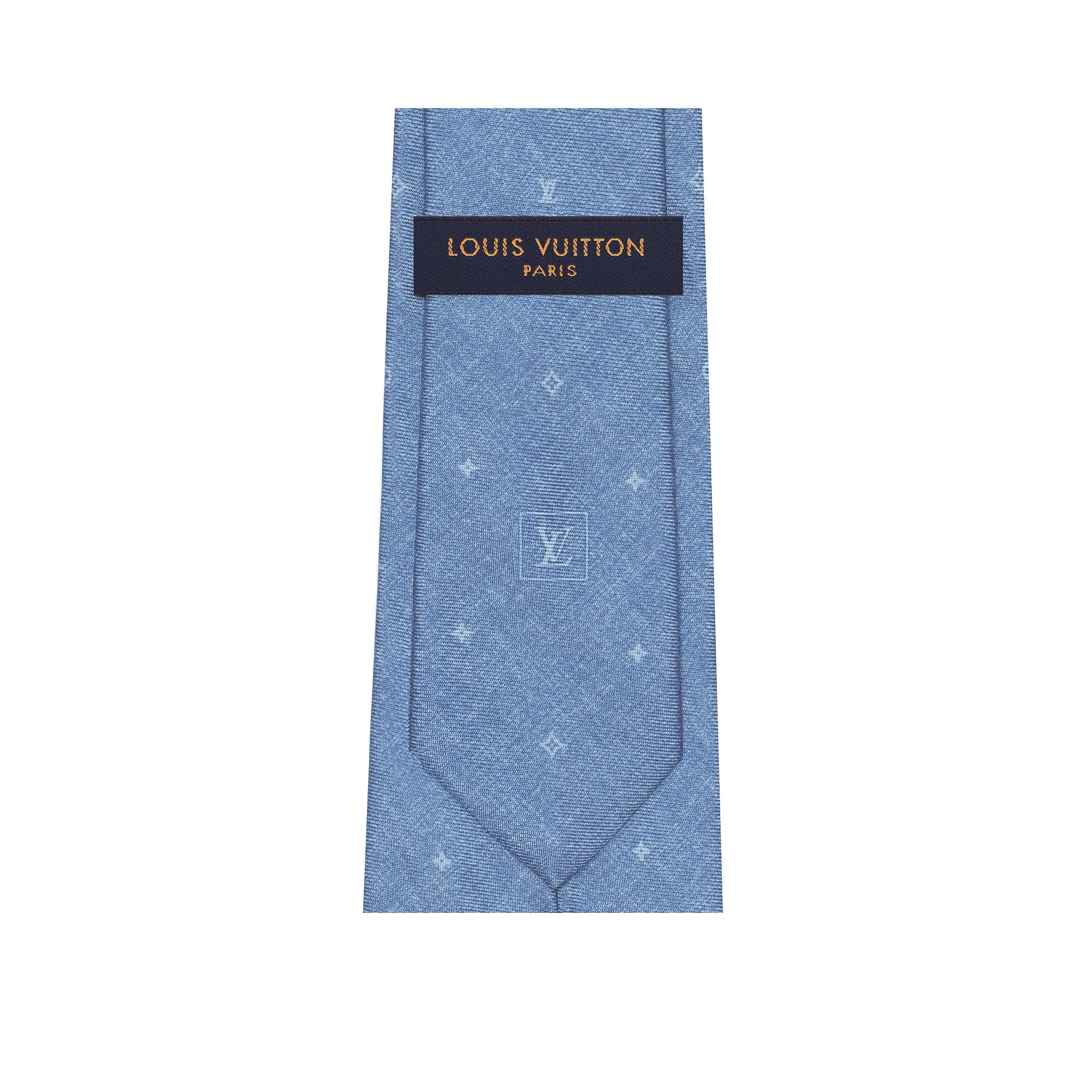 Louis Vuitton Constellation Denim Tie Navy Blue Silk