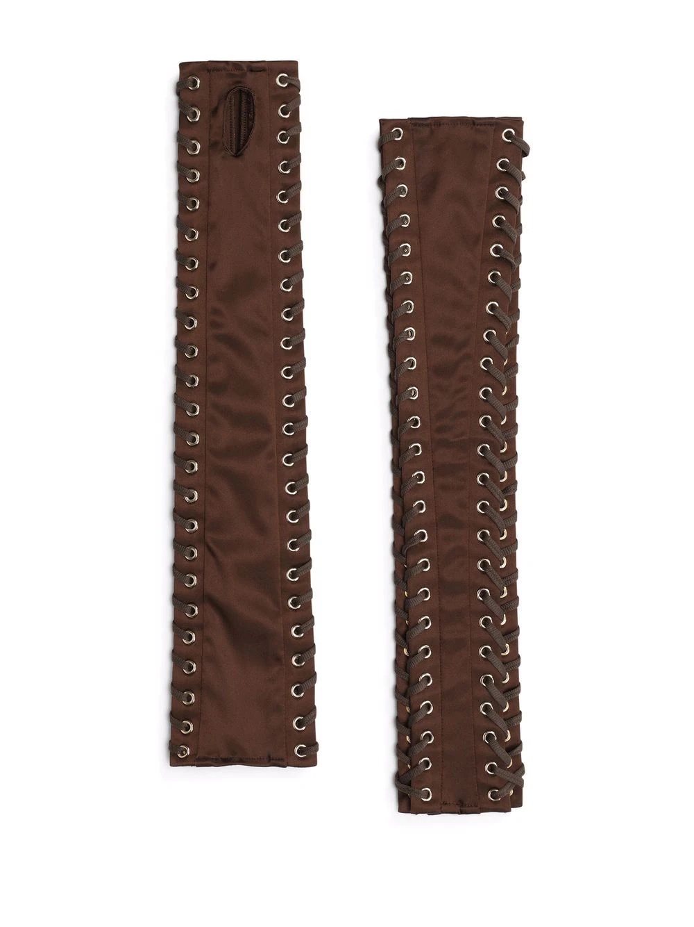long lace-up fingerless gloves - 2