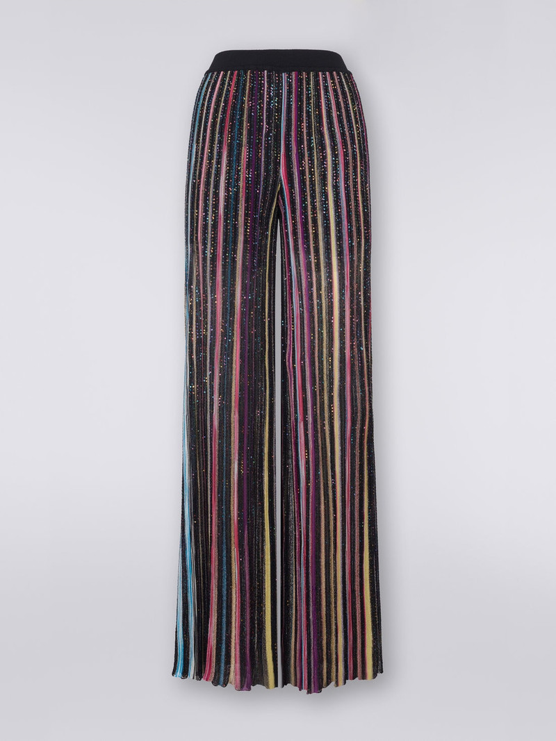 Striped palazzo trousers with sequins 1