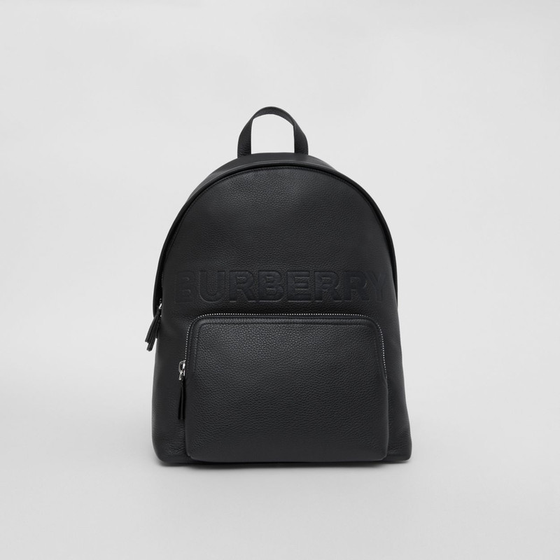 Logo Embossed Leather Backpack 1