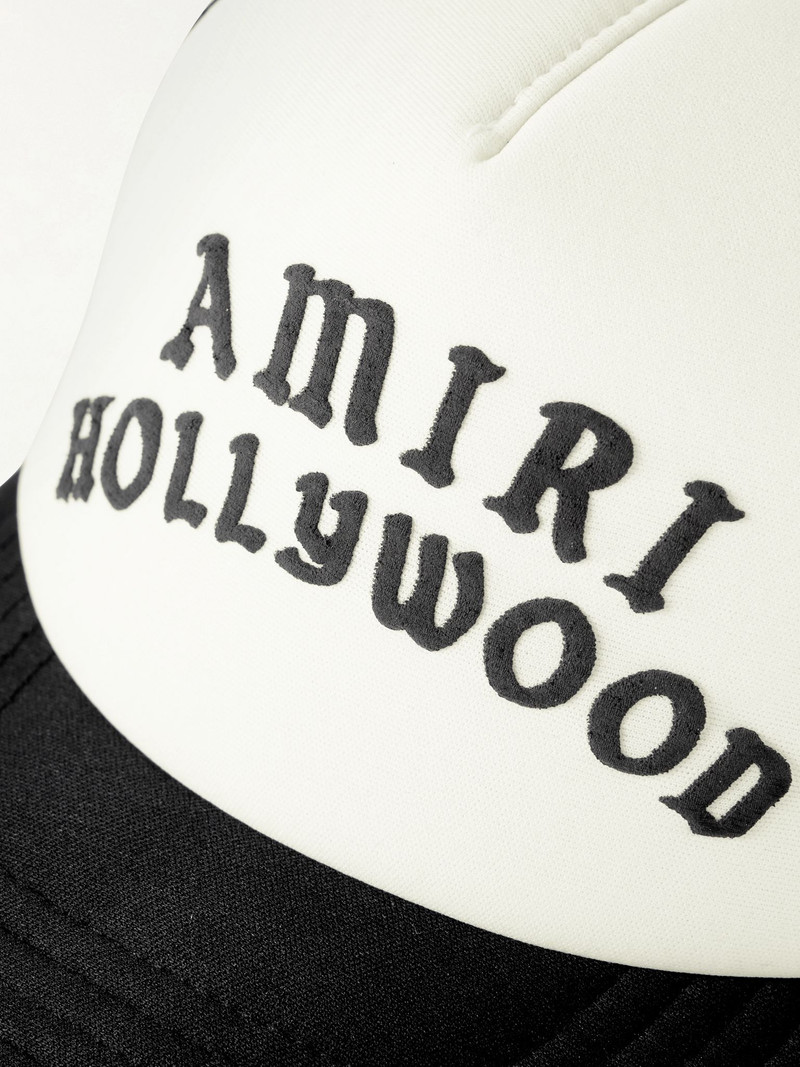 Hollywood Logo-Embroidered Cotton-Canvas and Mesh Trucker Cap Black 4