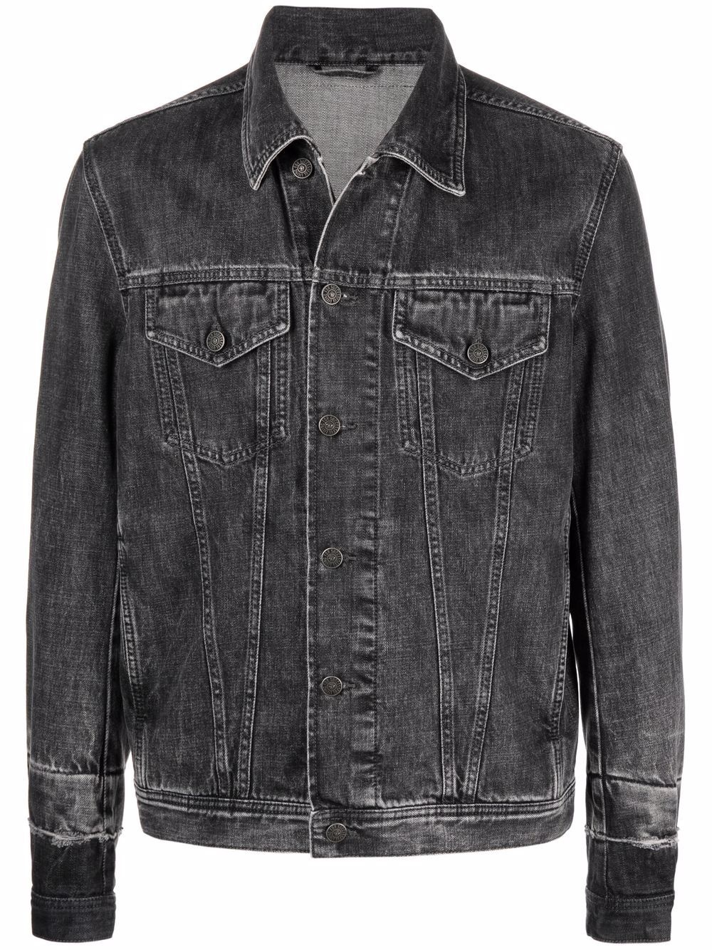 marble-wash denim jacket - 1