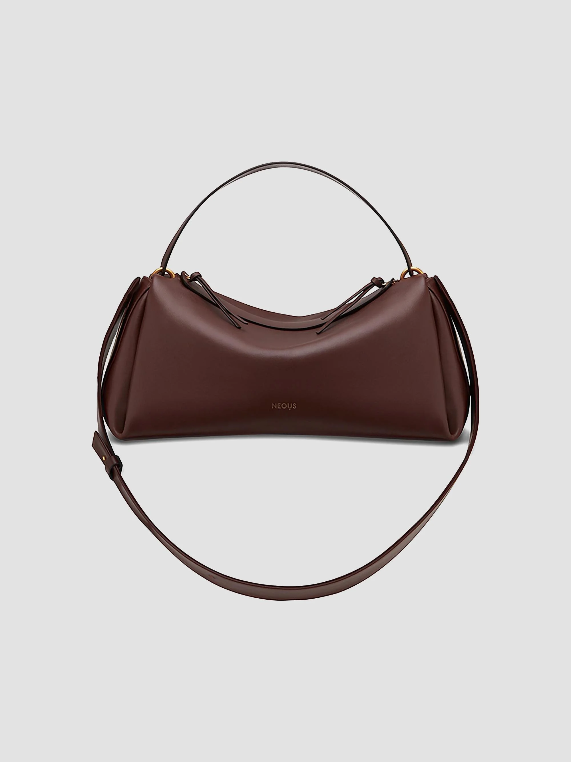 Women's Scorpius Leather Shoulder Bag - Dark Chocolate - 1