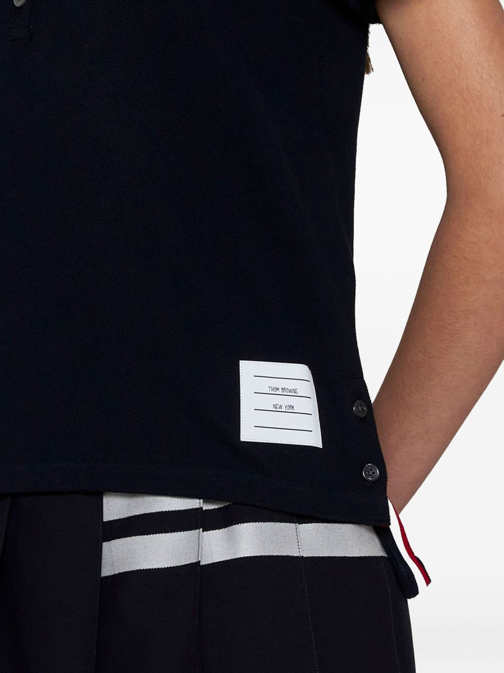 stripe-trim polo top - 4
