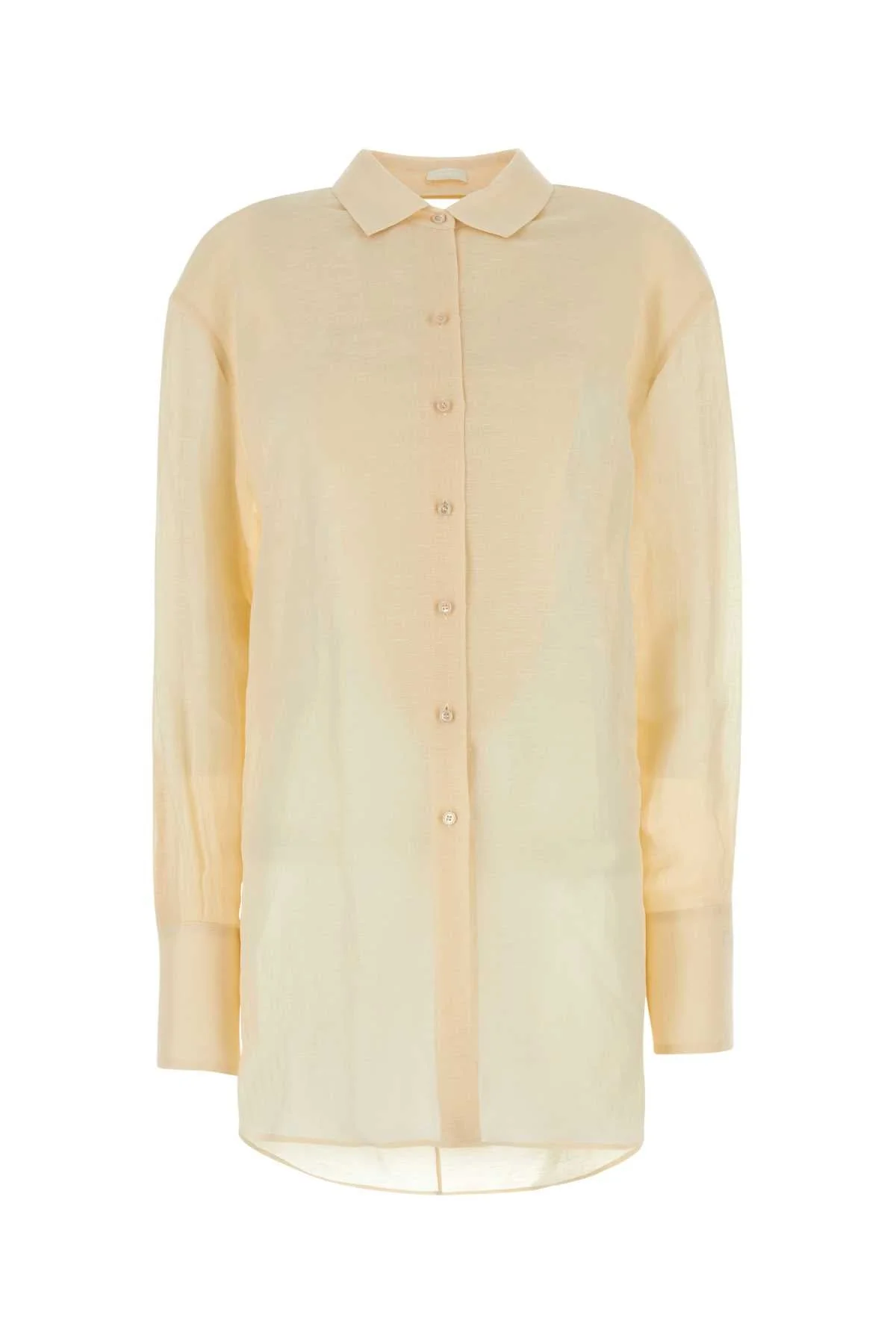 Givenchy Women Cream Silk Blend Oversize Shirt - 1