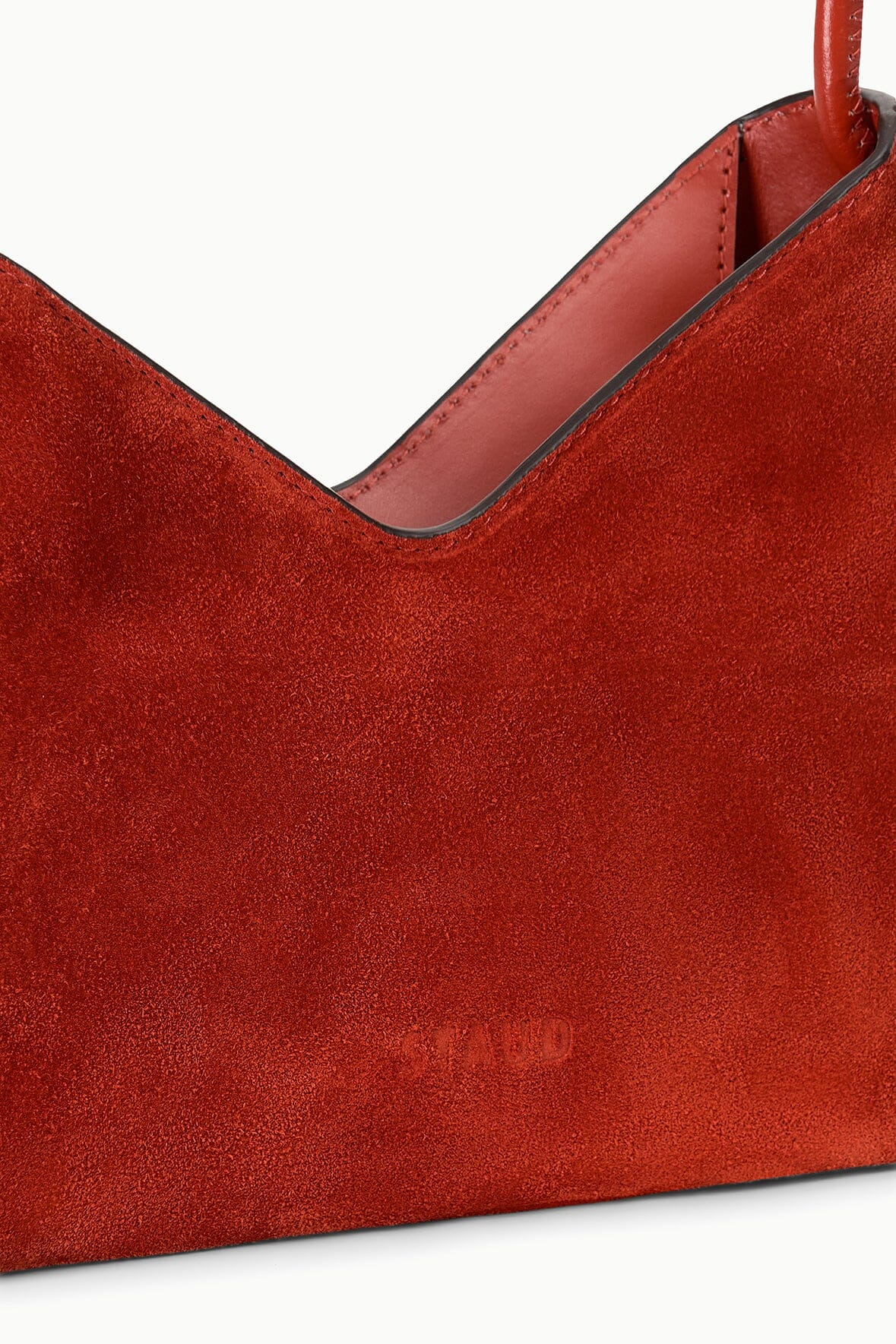 STAUD VALERIE SHOULDER BAG AUBURN SUEDE - 5