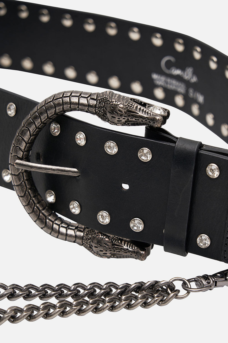 DOUBLE CROC LEATHER BELT 3