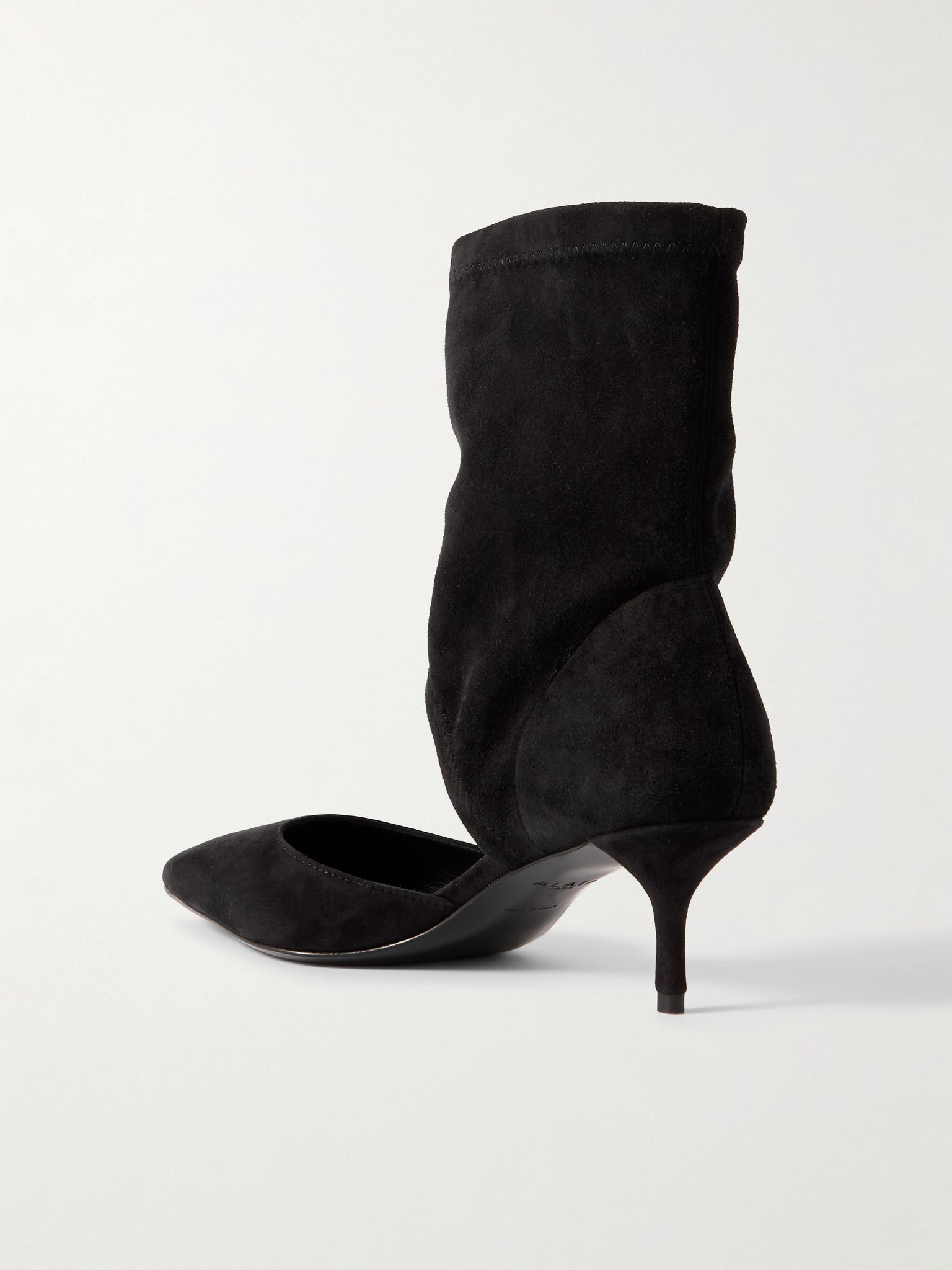 55 cutout suede ankle boots Black - 3