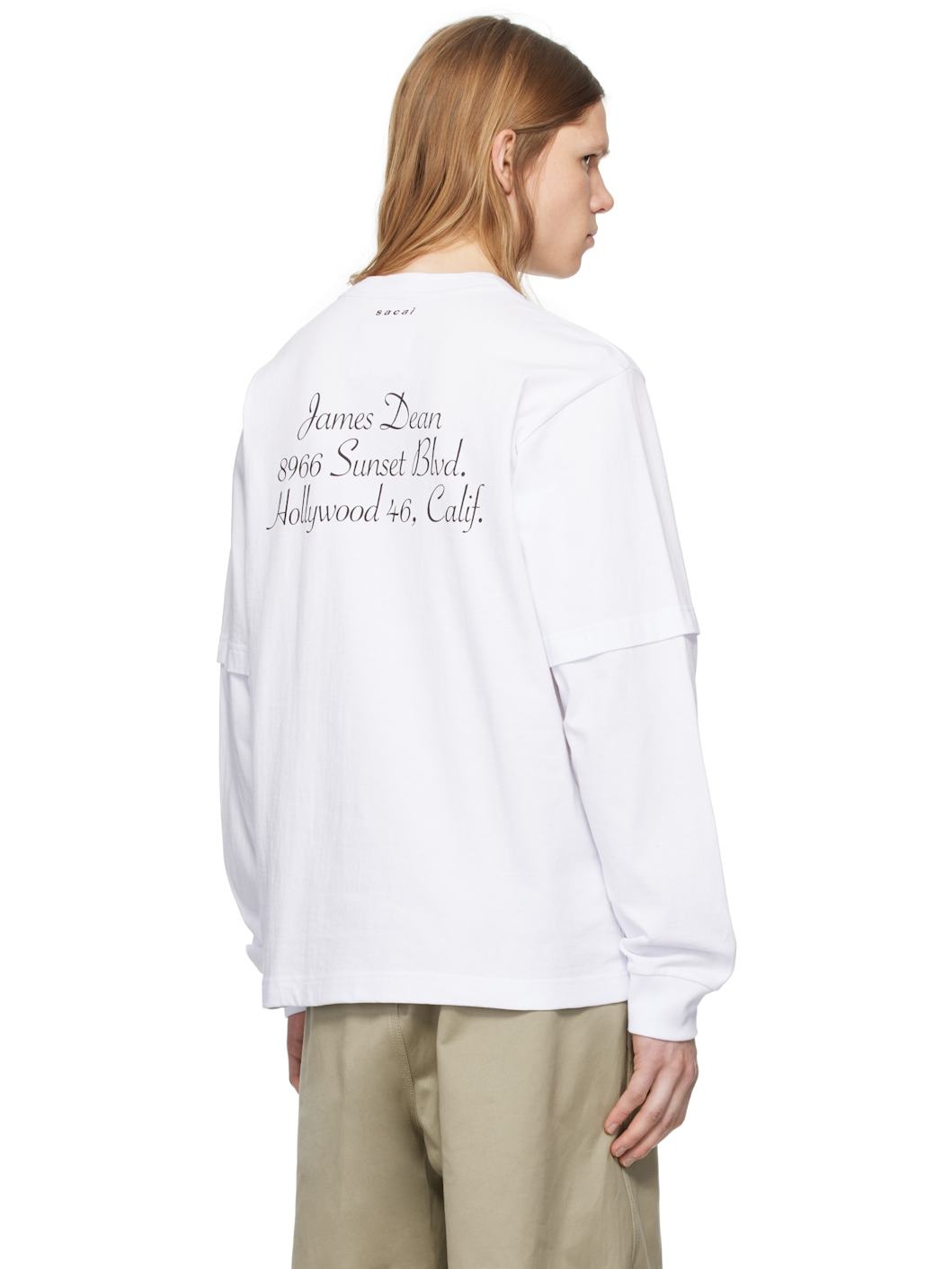 White 'James Dean' L/S T-shirt - 3