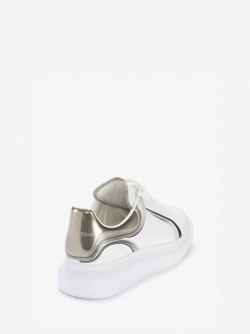Alexander McQueen Men's Oversized Sneaker in White/vanilla/black outlook