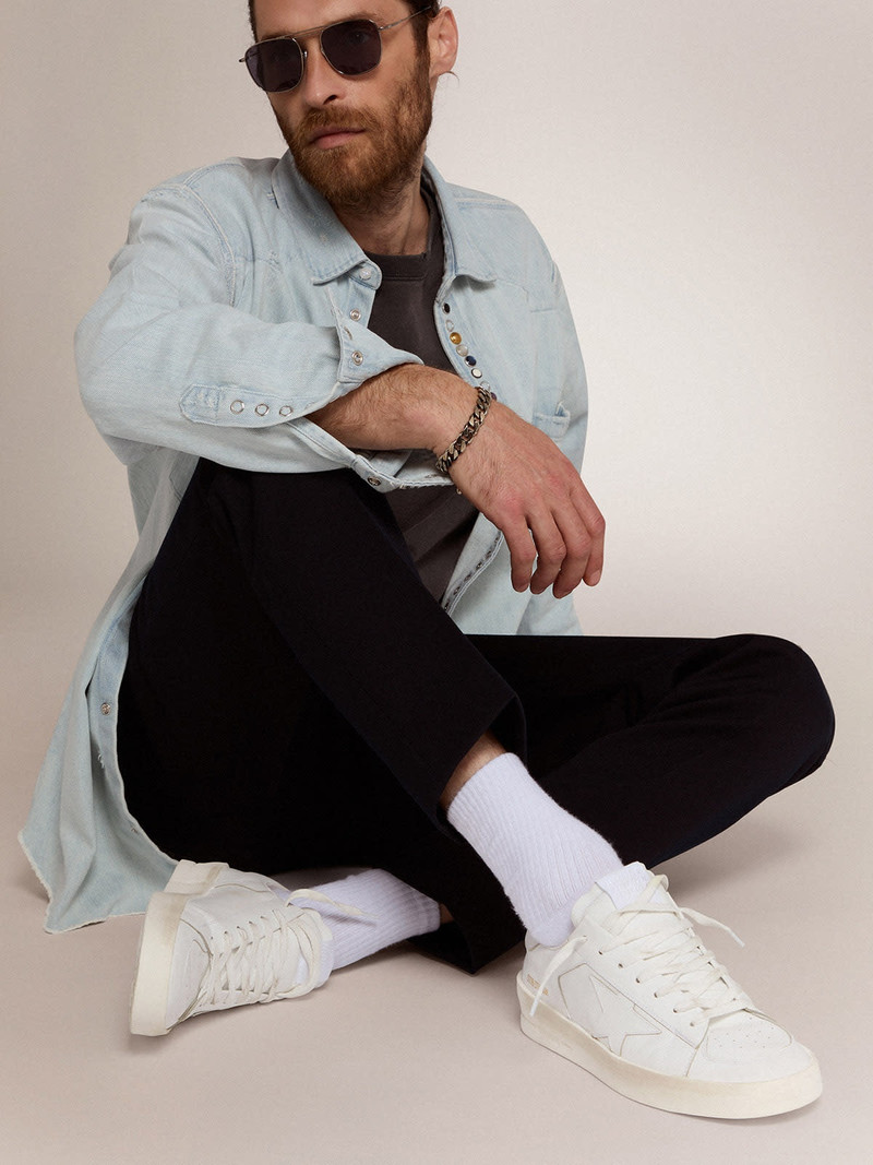 Men's pants in dark blue wool 5