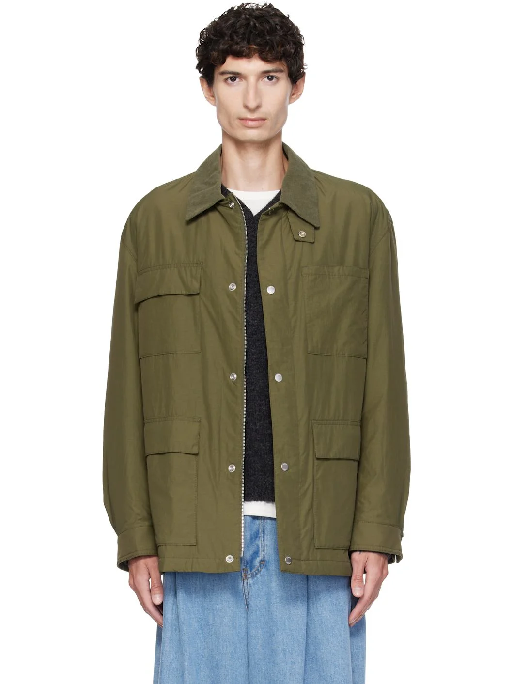 Khaki Water-Repellent Field Checkered Lining Jacket - 1