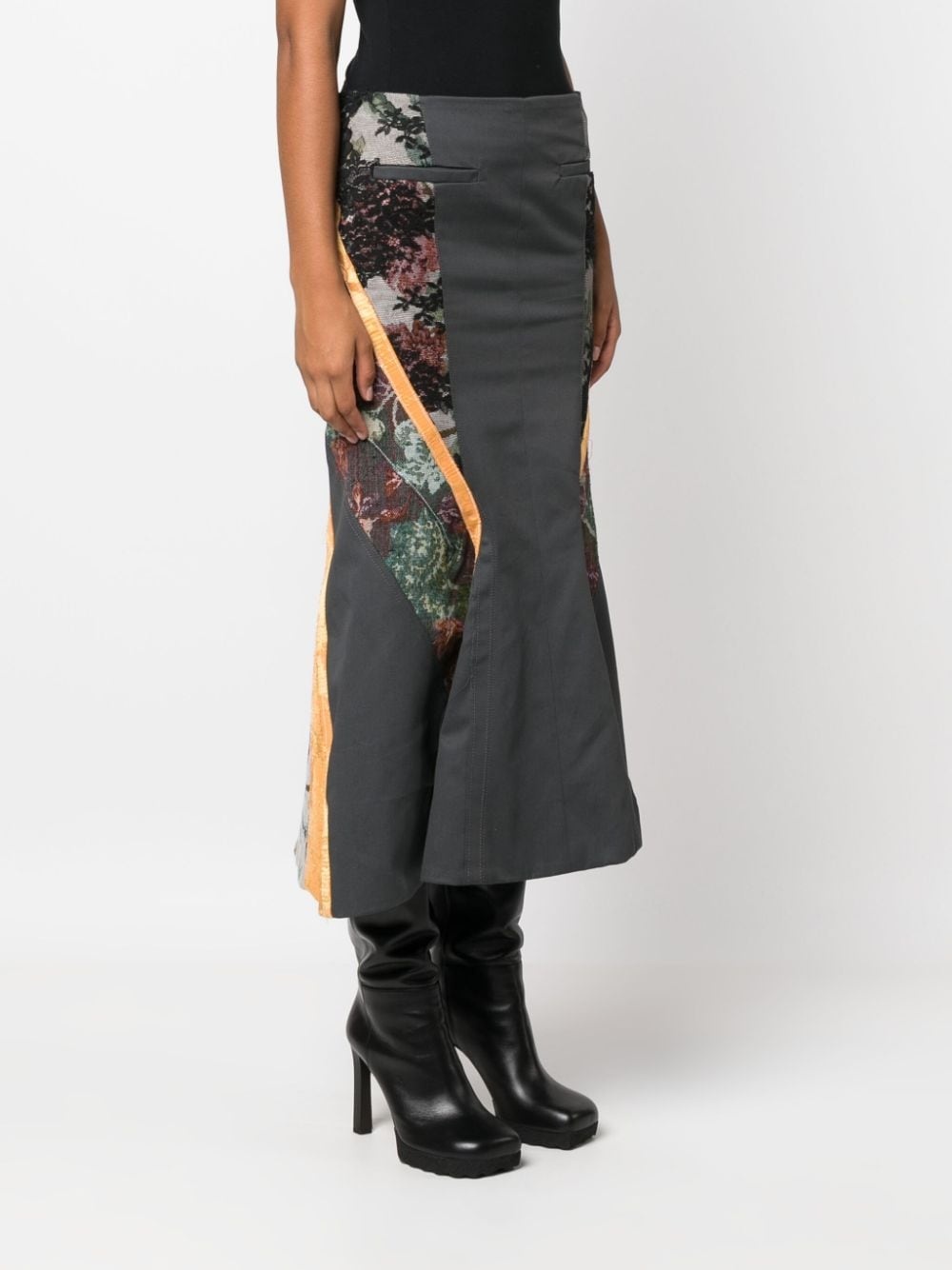 Regenerated Floral Tapestries flared skirt - 3