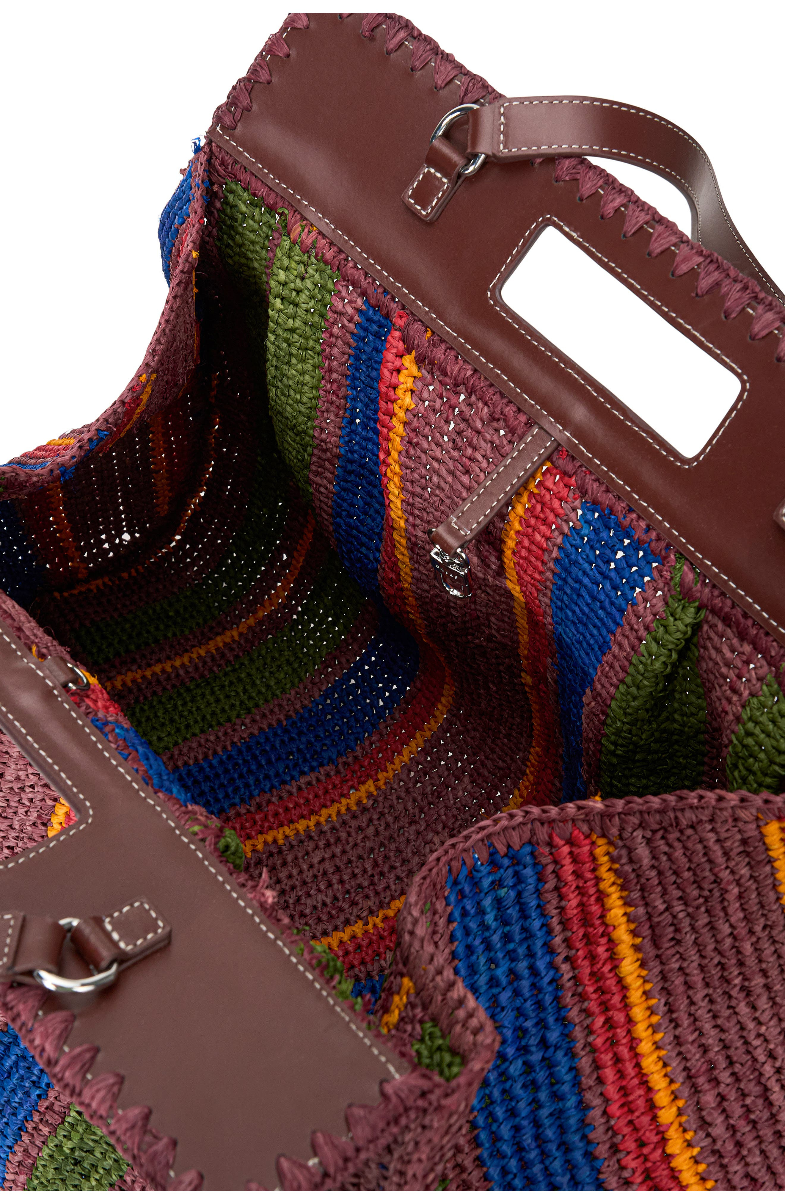 STAUD Rue Raffia Tote Bag in Jungle Stripe Raffia at Nordstrom - 3