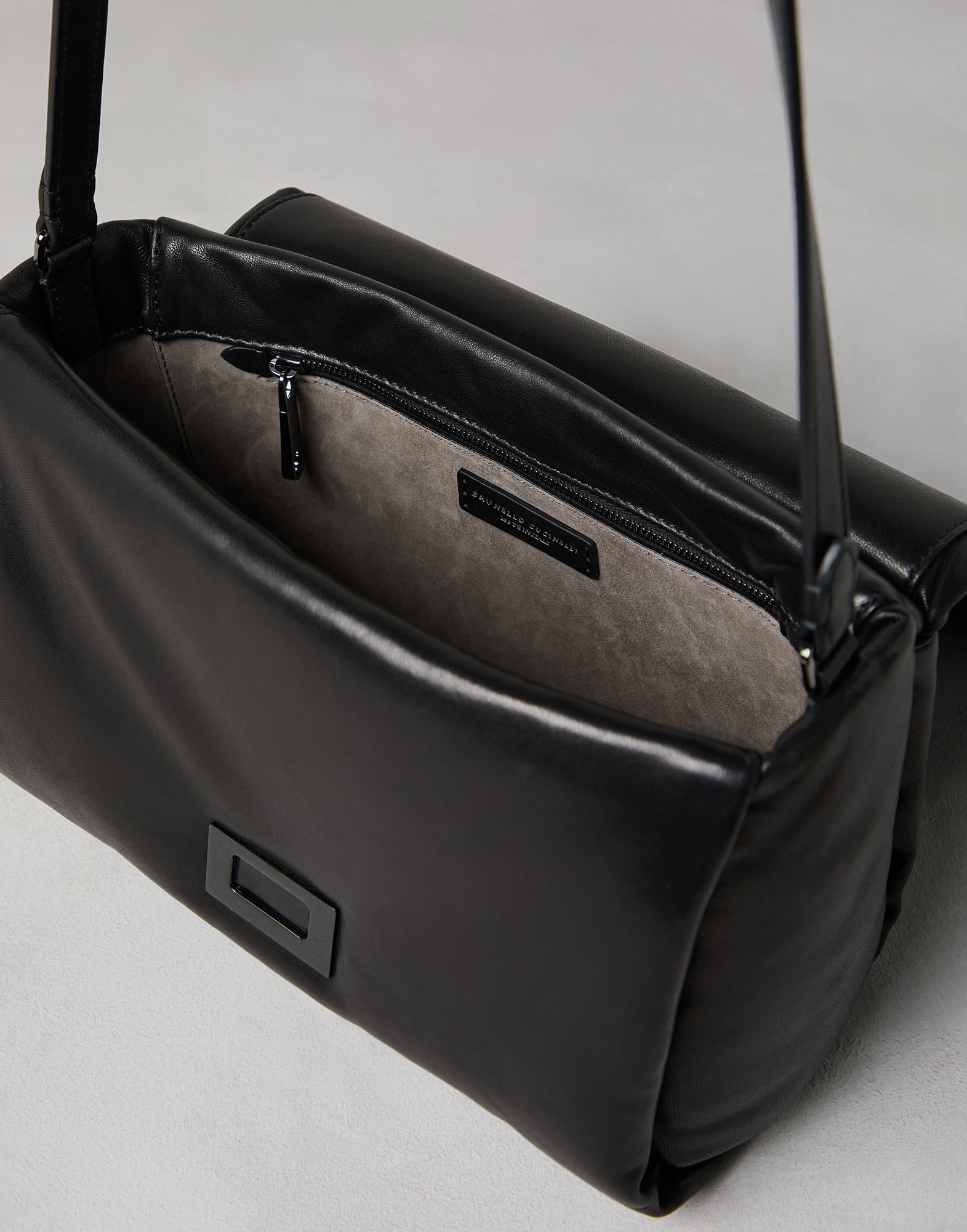 Wet-effect nappa leather bag with shimmering detail - 5