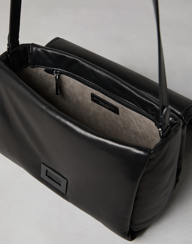 Wet-effect nappa leather bag with shimmering detail 5