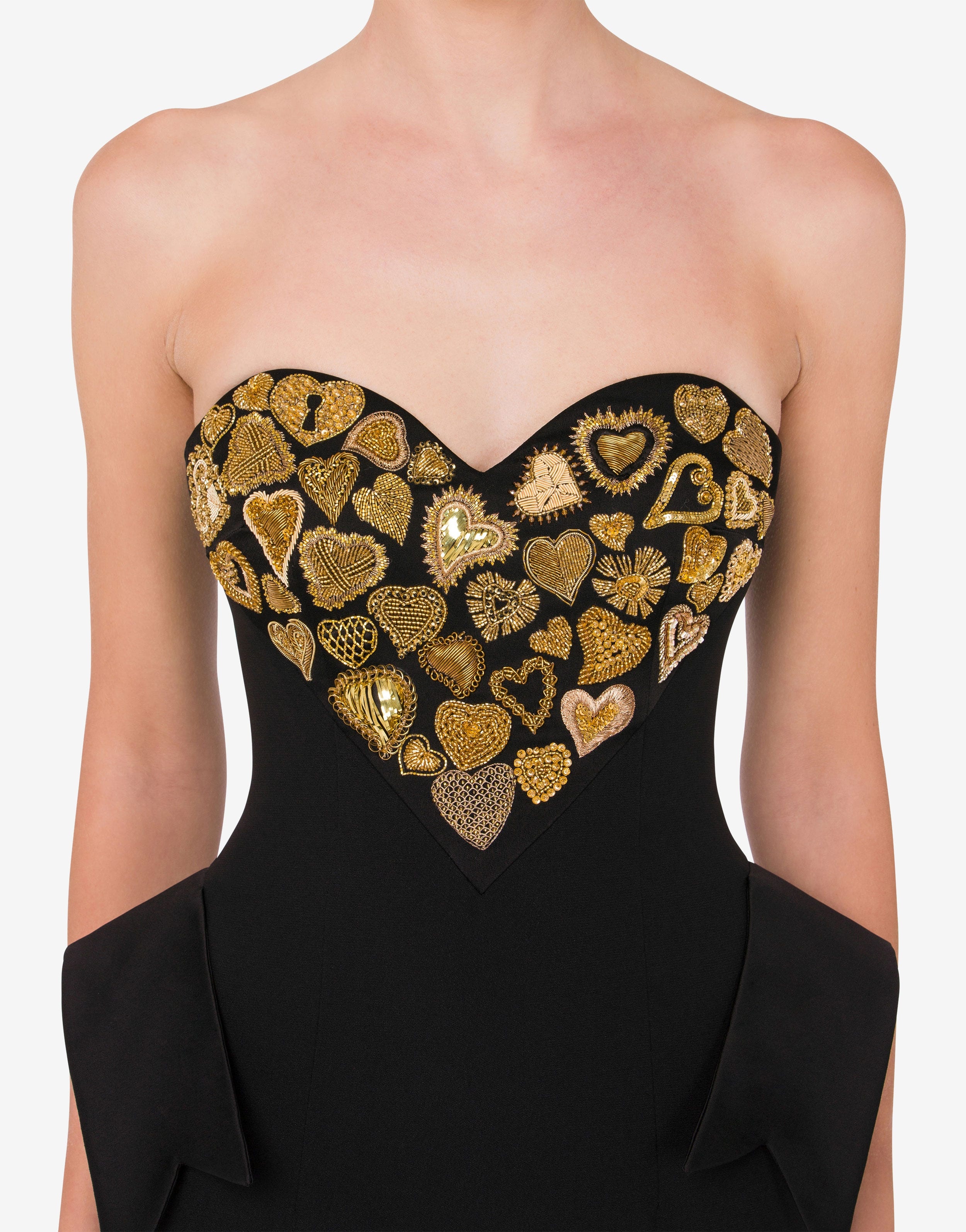 Moschino EMBELLISHED HEARTS CORSET DRESS | REVERSIBLE