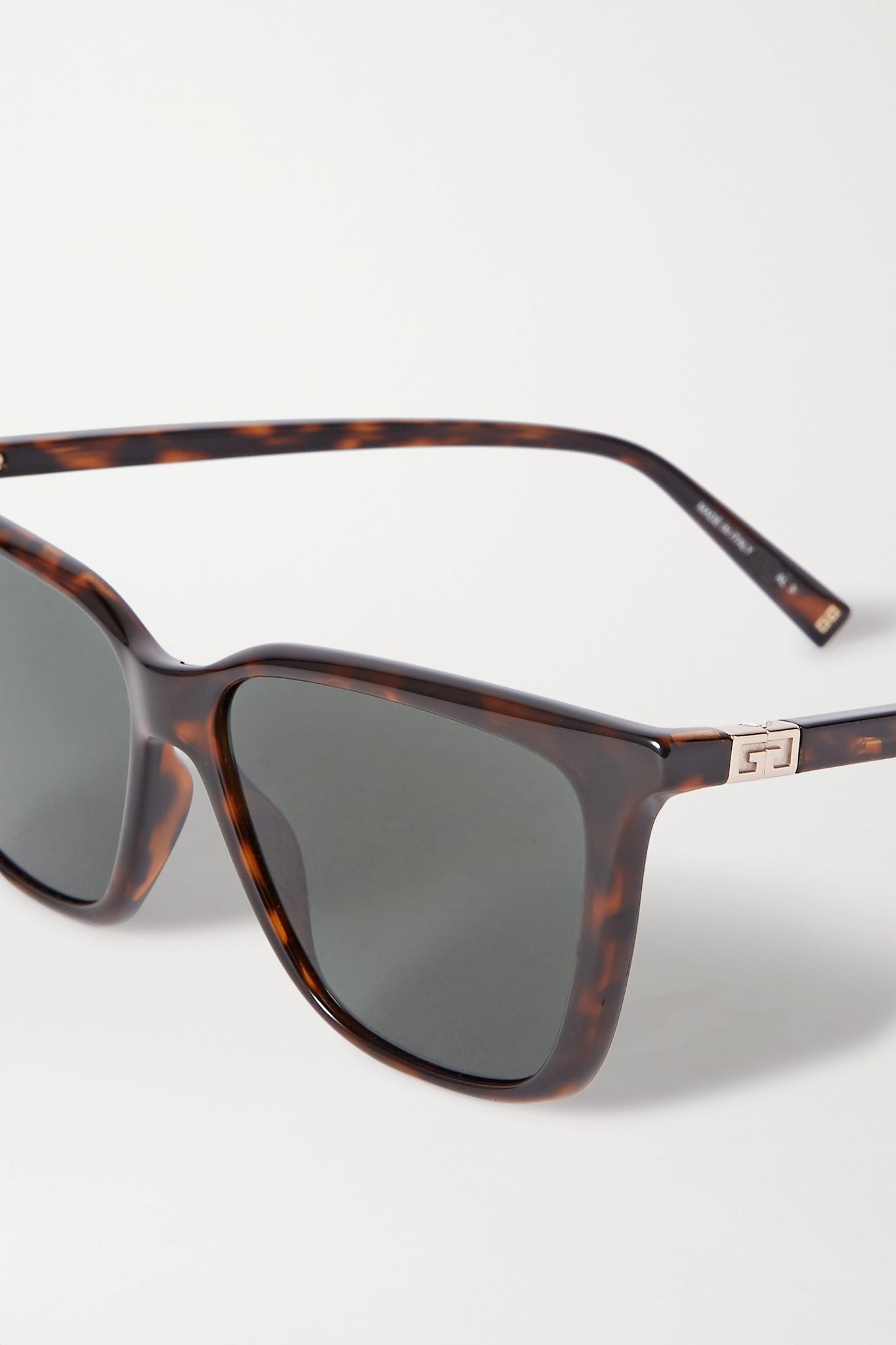 Square-frame tortoiseshell acetate sunglasses - 4