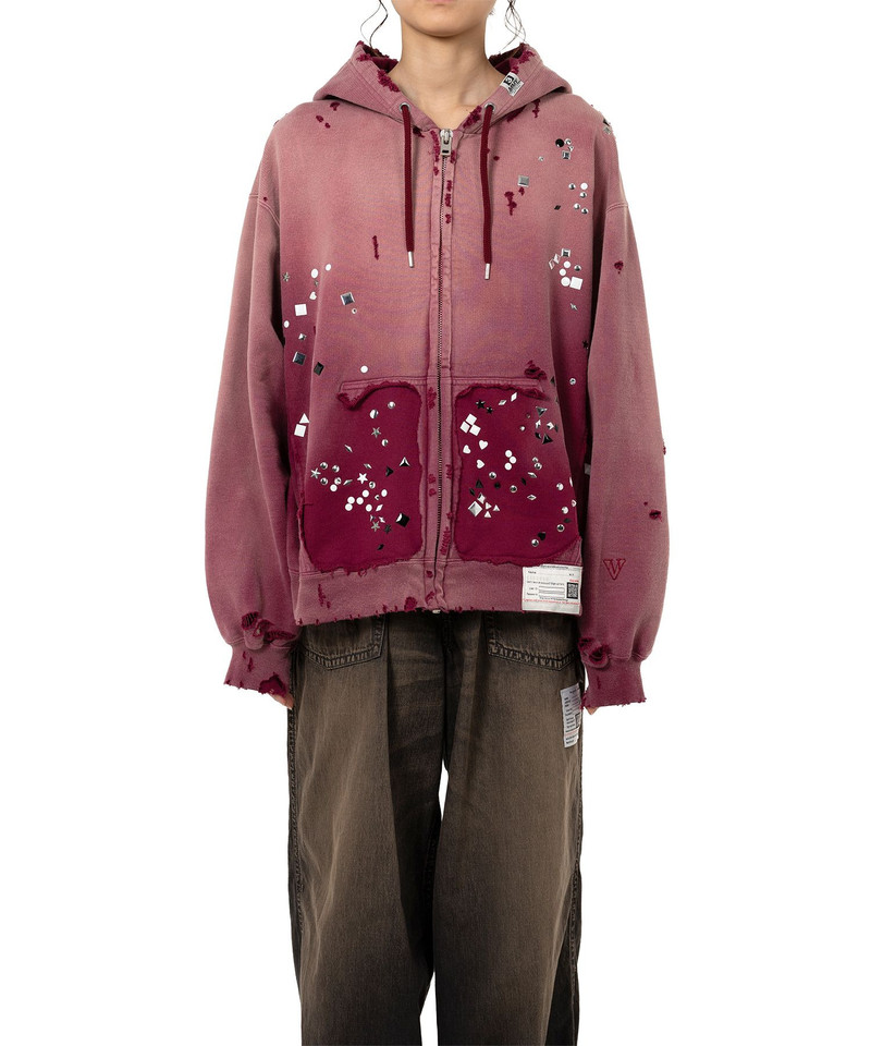 Sun Faded Like Embellished Zip-up Hoodie 1