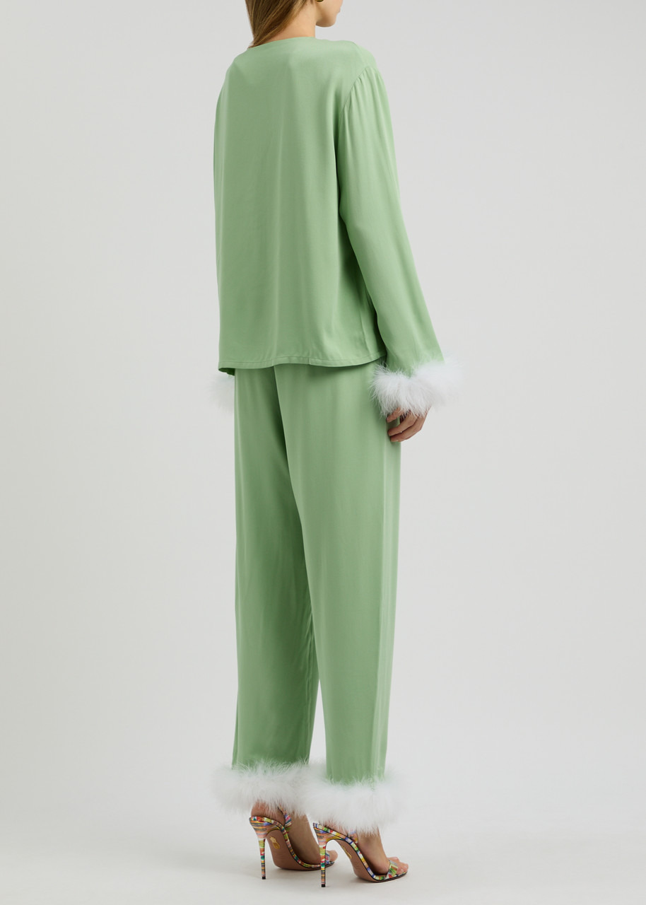 Sleeper Capricorn Feather-trimmed Twill Pyjama set - 3