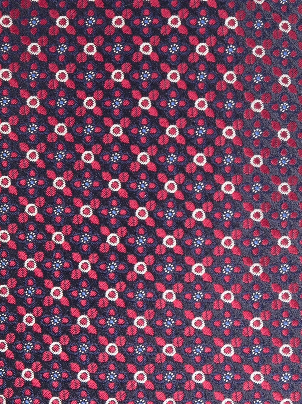 geometric-pattern silk tie - 2