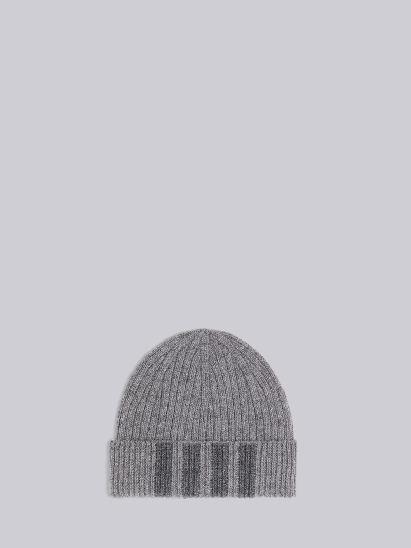 Light Grey Fine Merino Wool Rib 4-Bar Hat 1