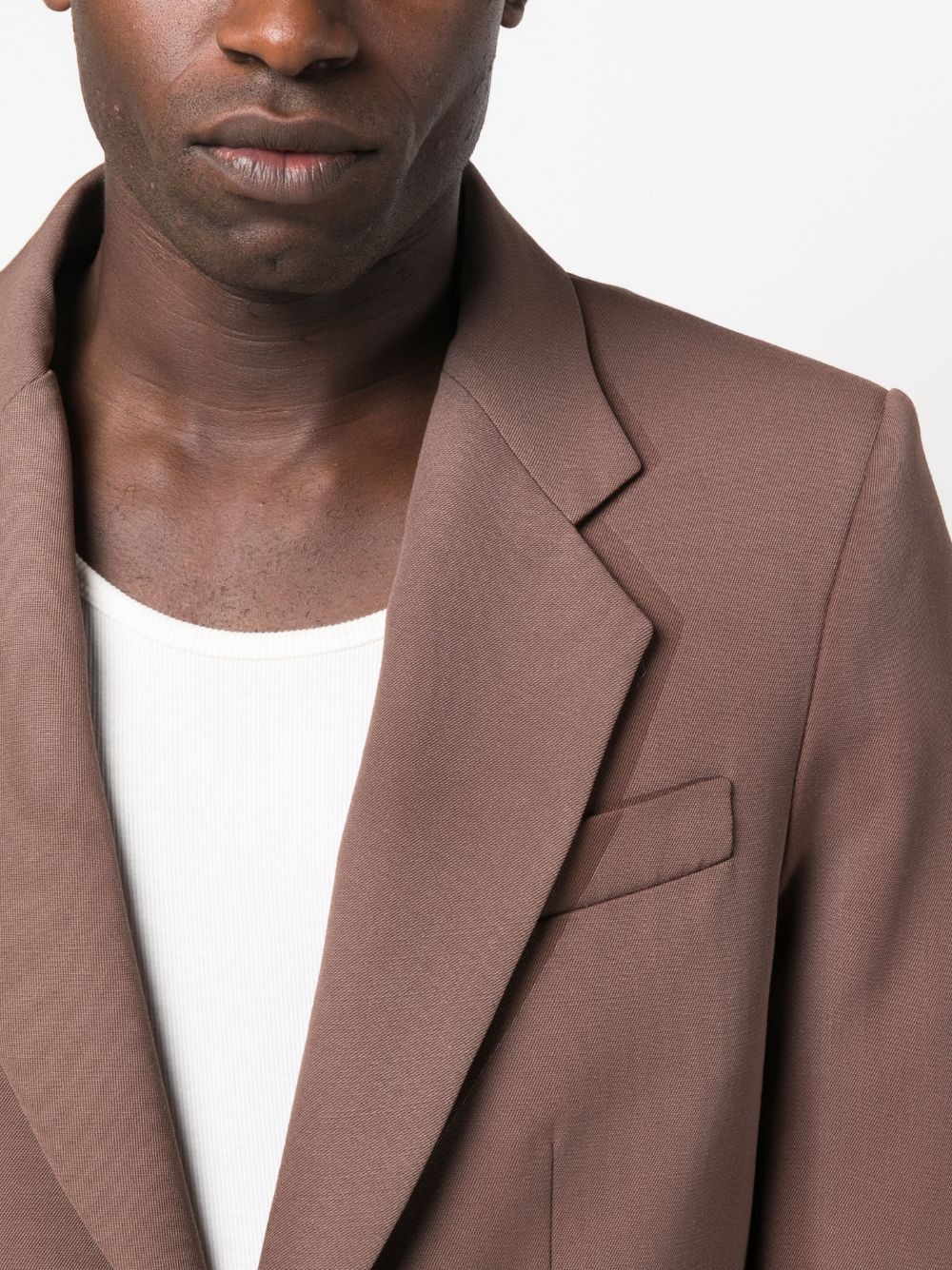 single-breasted buttoned wool blazer - 5