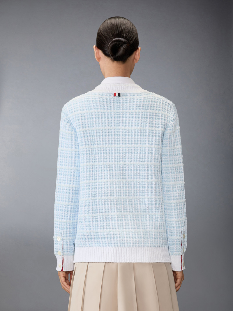 TUCK STITCH TWEED ELONGATED V-NECK CARDIGAN 3