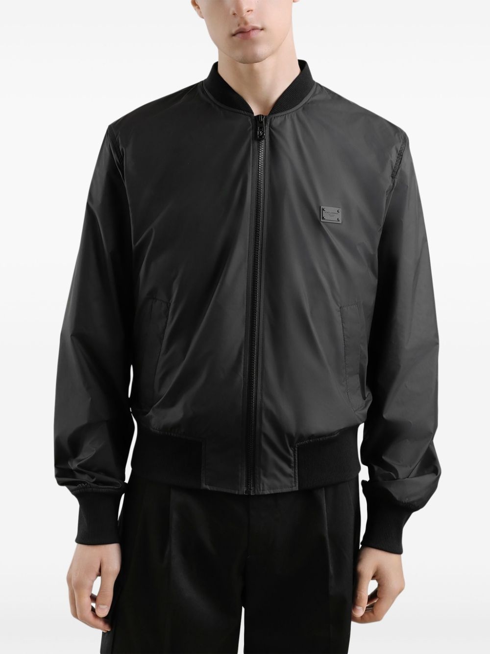logo-plaque bomber jacket - 4