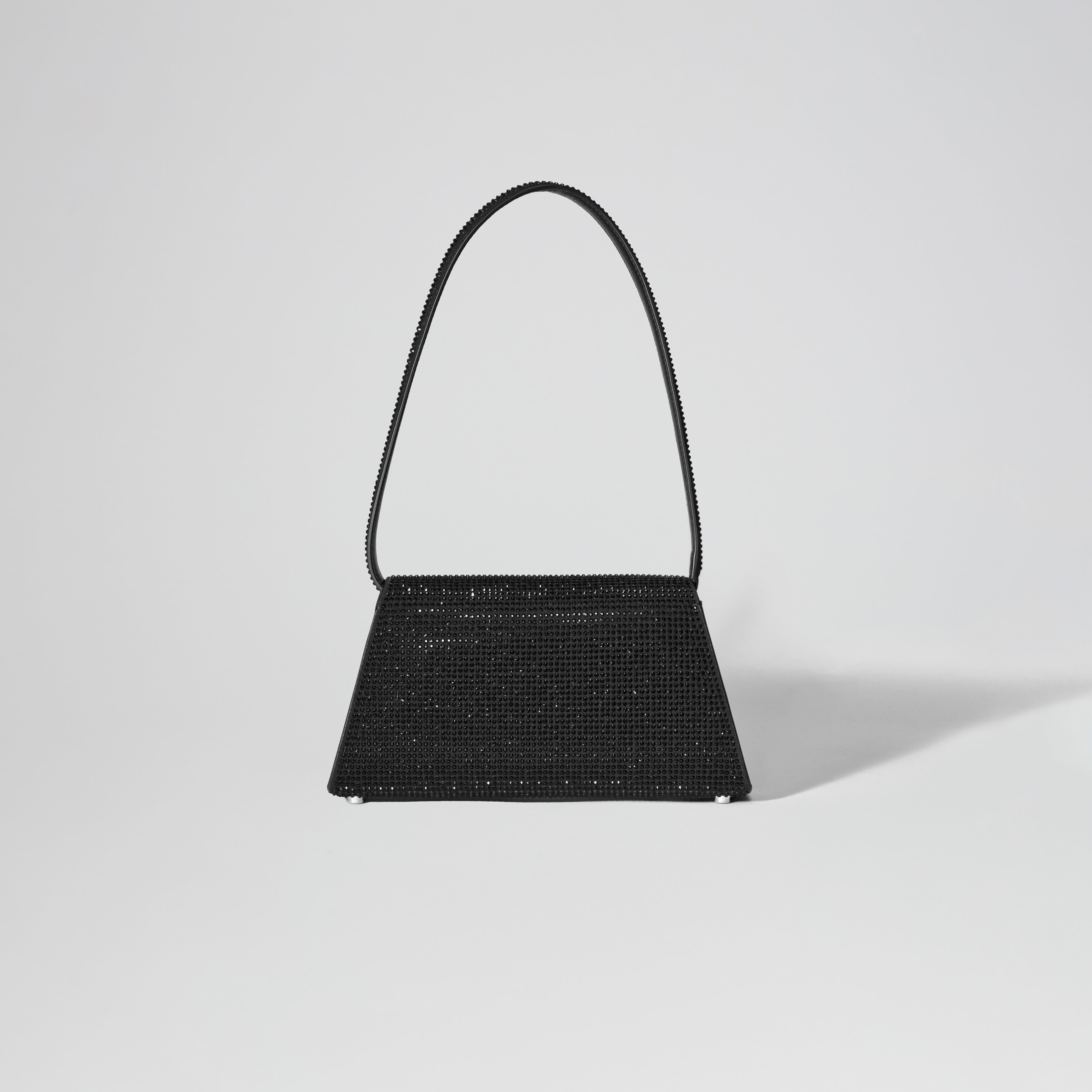 Black Rhinestone Bow Mini Shoulder Bag - 3