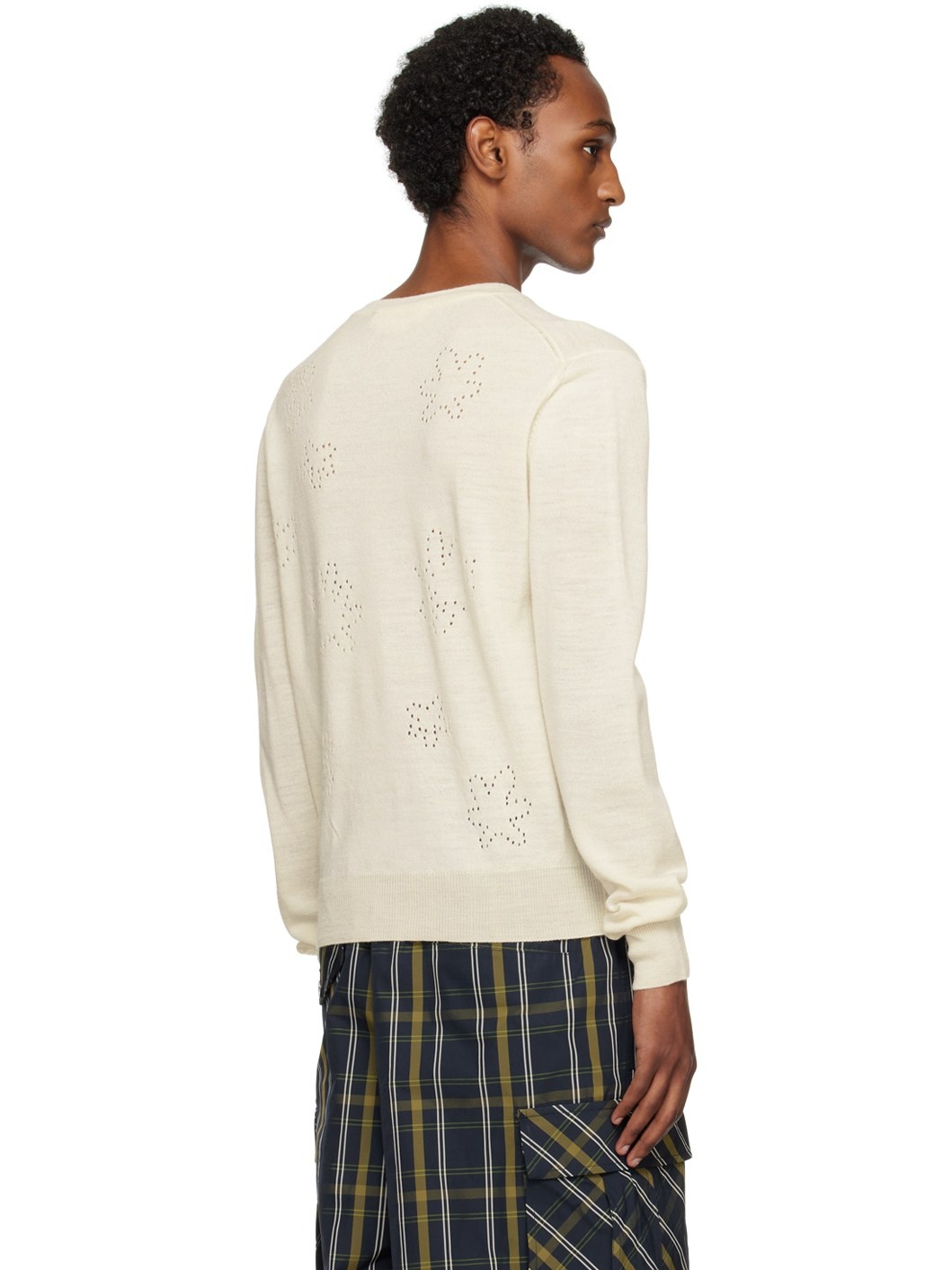 Off-White V-Neck Sweater - 3