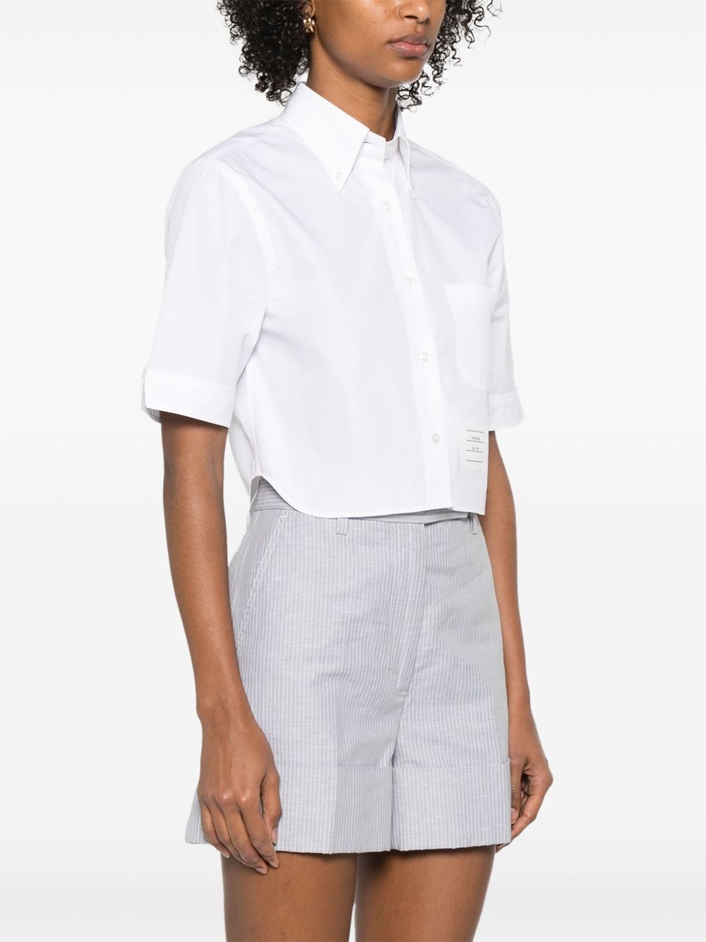 cropped poplin shirt - 3