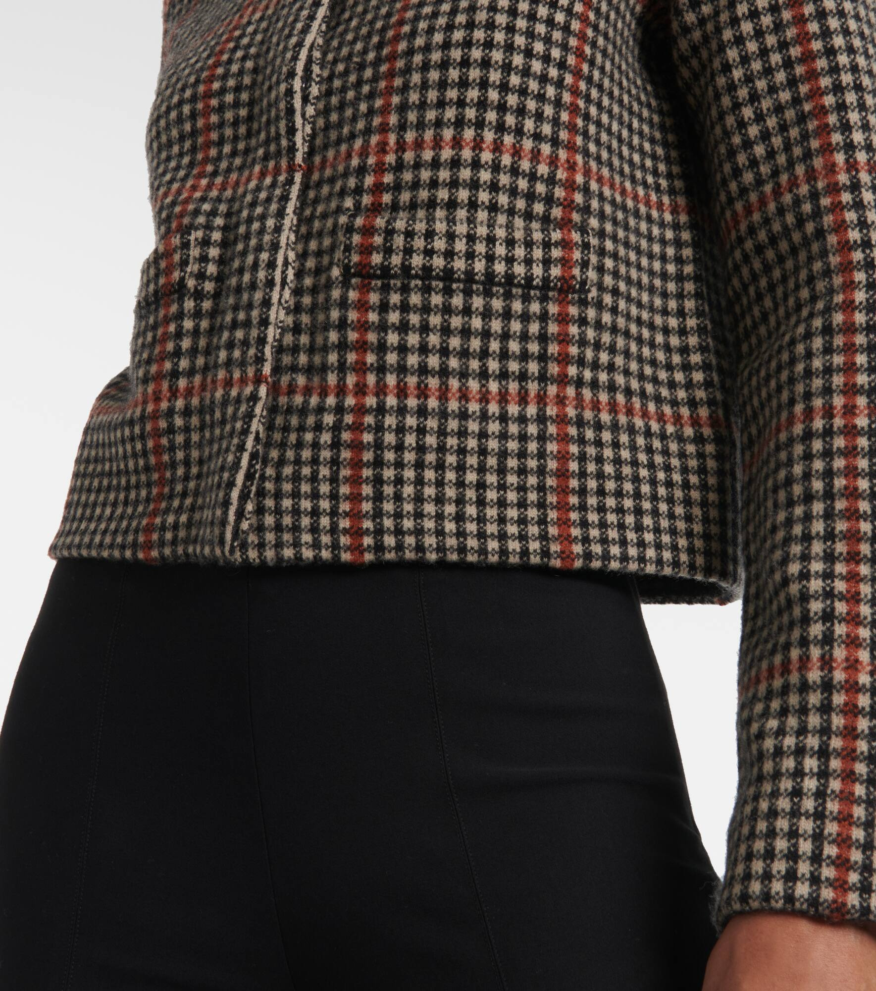 Checked wool cardigan - 5