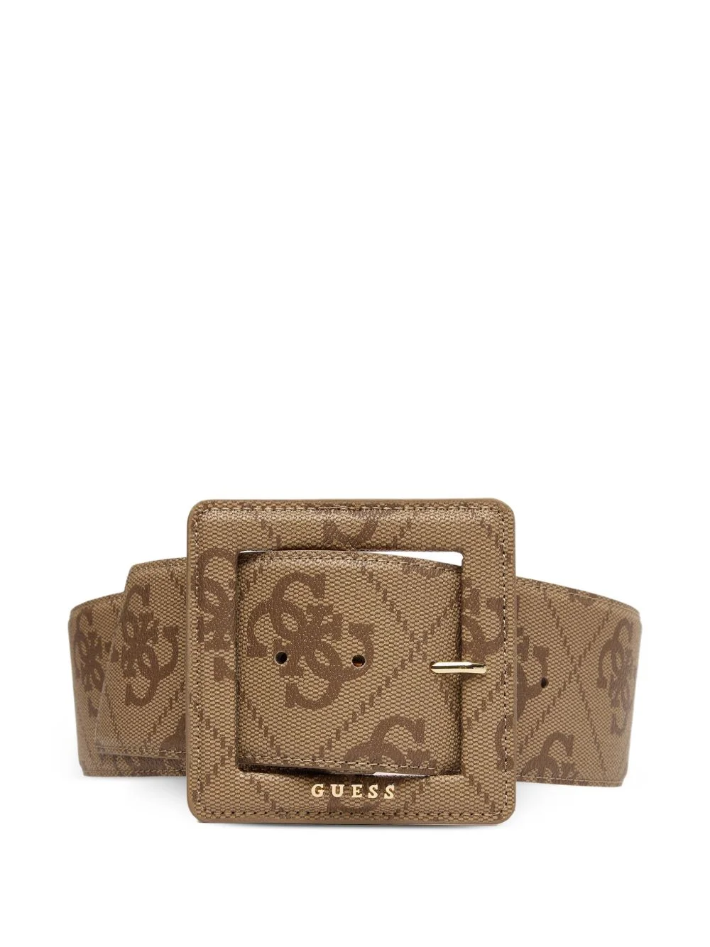 monogram-pattern square-buckle belt - 1
